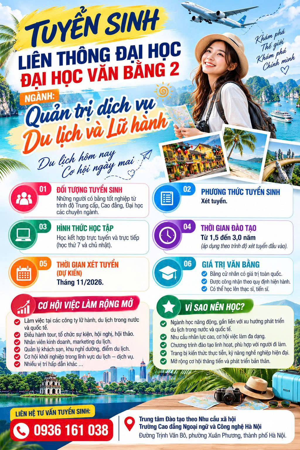 Tuyển sinh liên thông ngành Quản trị dịch vụ du lịch và lữ hành - ĐH Khoa học - ĐH Thái Nguyên